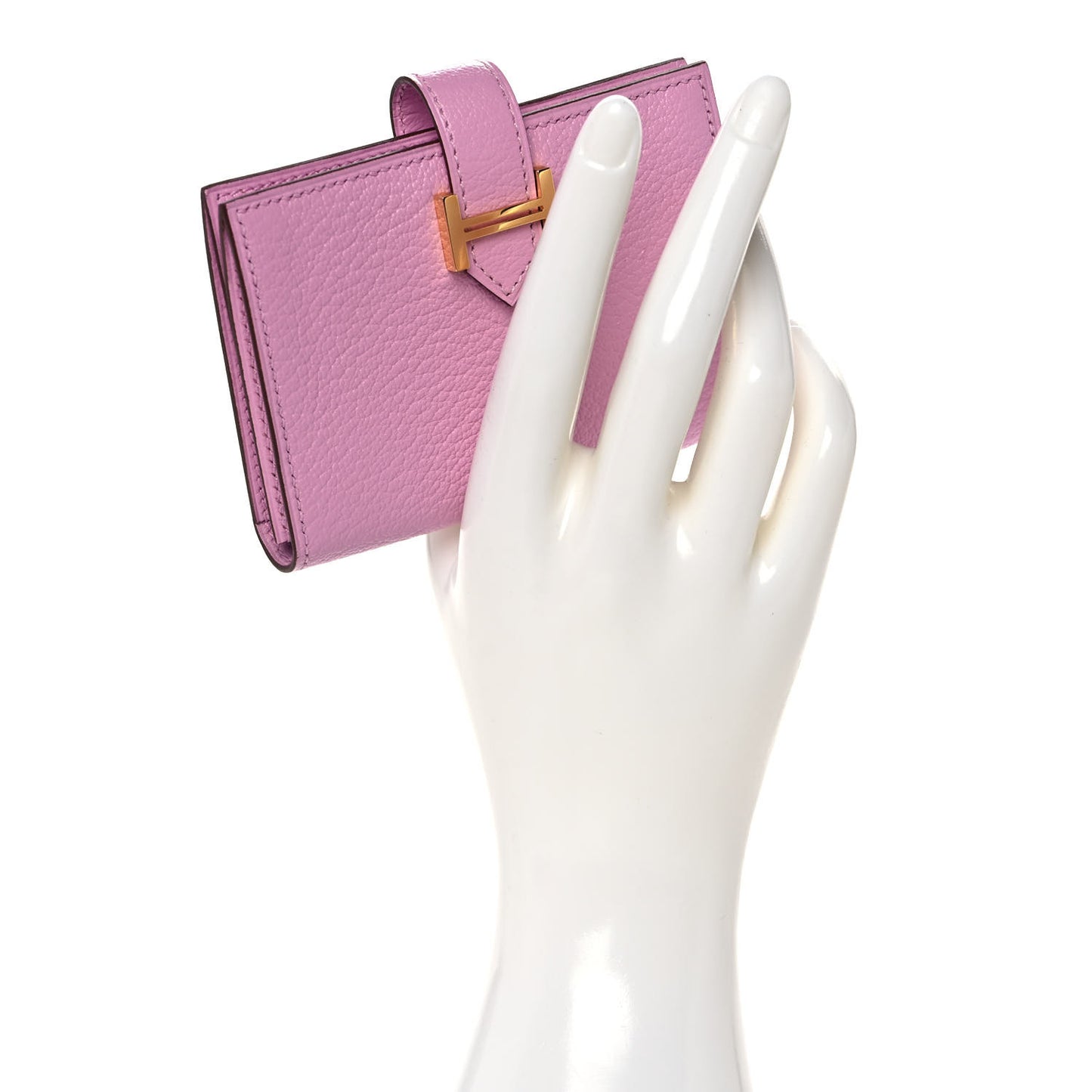 Chevre Mysore Bearn Card Holder Wallet Mauve Sylvestre
