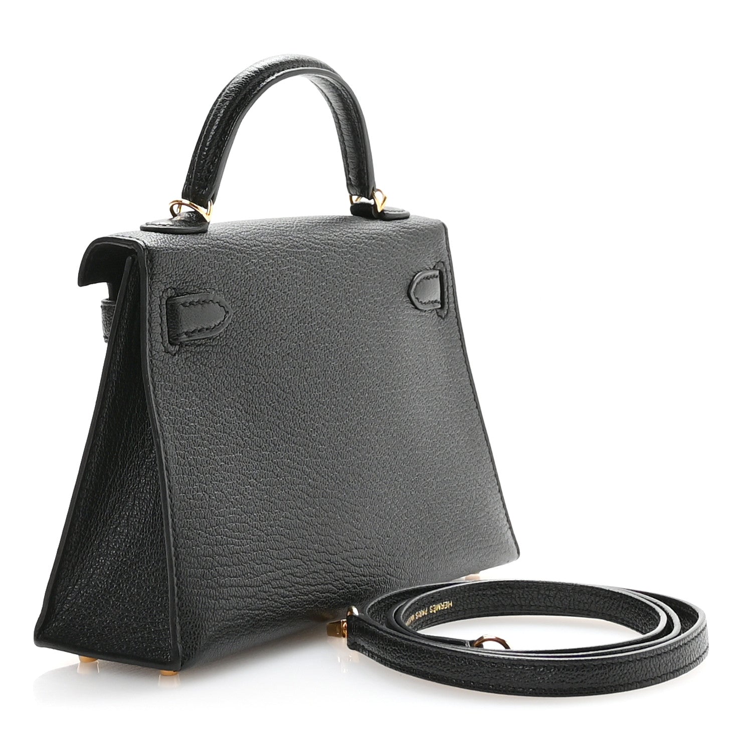 Hermes Chevre Mysore Horseshoe Mini Kelly Sellier 20 Black 3 of 11