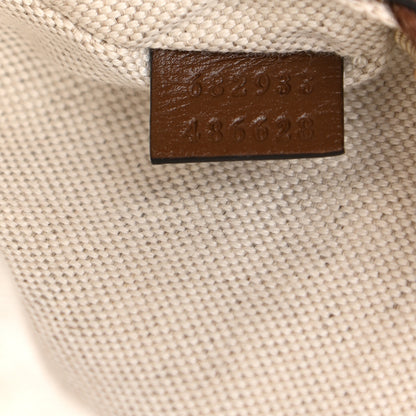 Gucci GG Supreme Monogram Textured Calfskin Retro Interlocking G Belt Bag Beige Ebony Brown Sugar 8 of 12