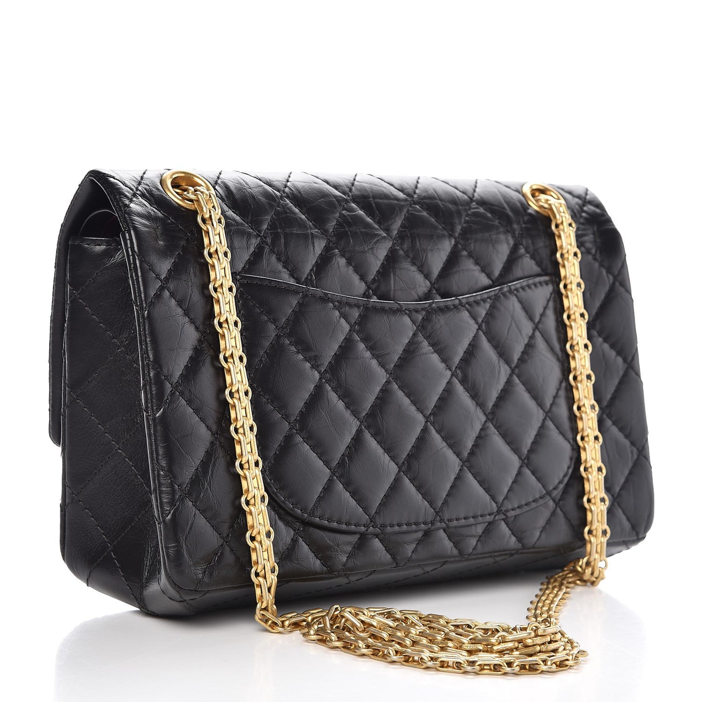 Aged Calfskin Quilted 2.55 Reissue 225 Flap Black