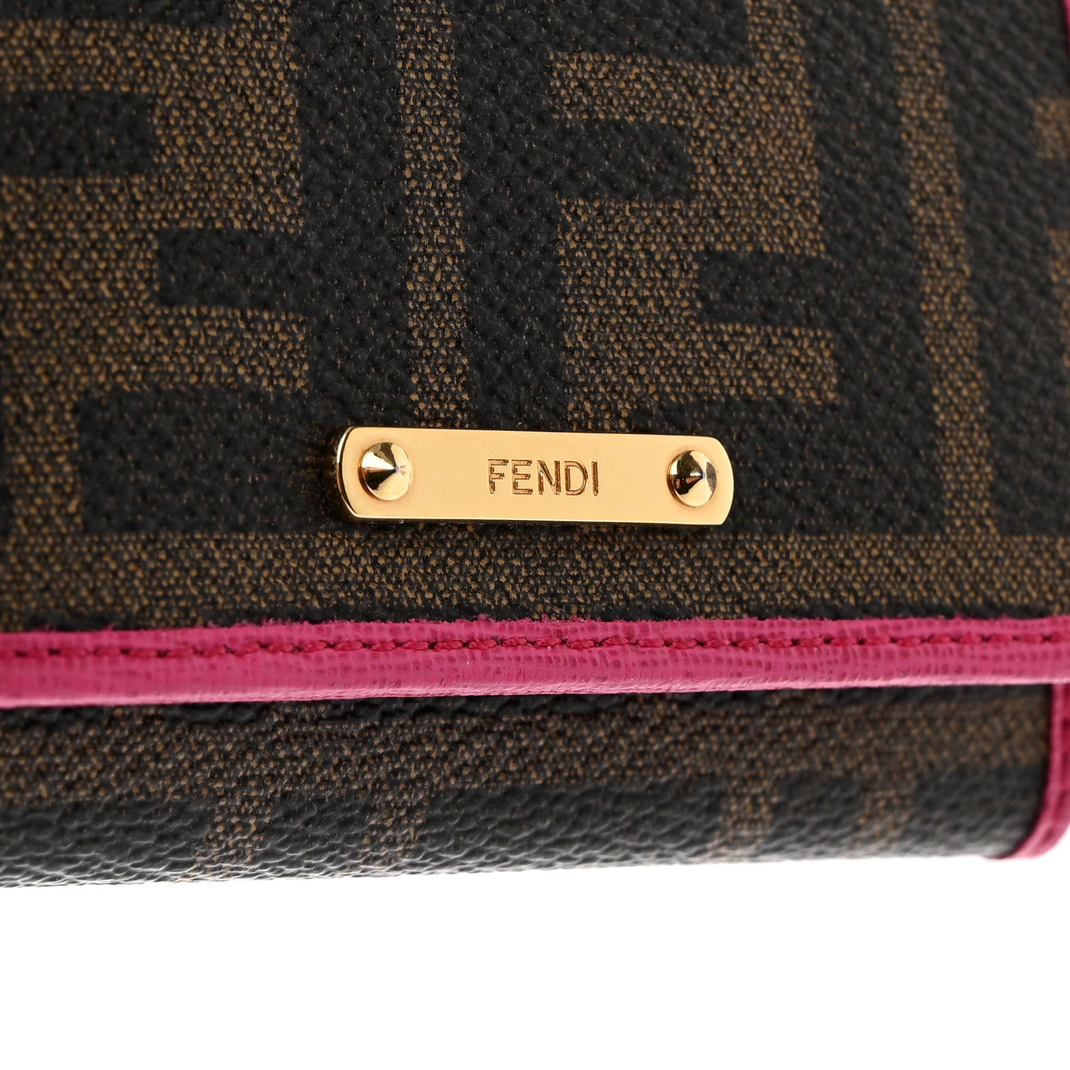 Fendi Zucca Spalmati Vitello Elite 6 Key Holder Tobacco Ciclamino 8 of 10
