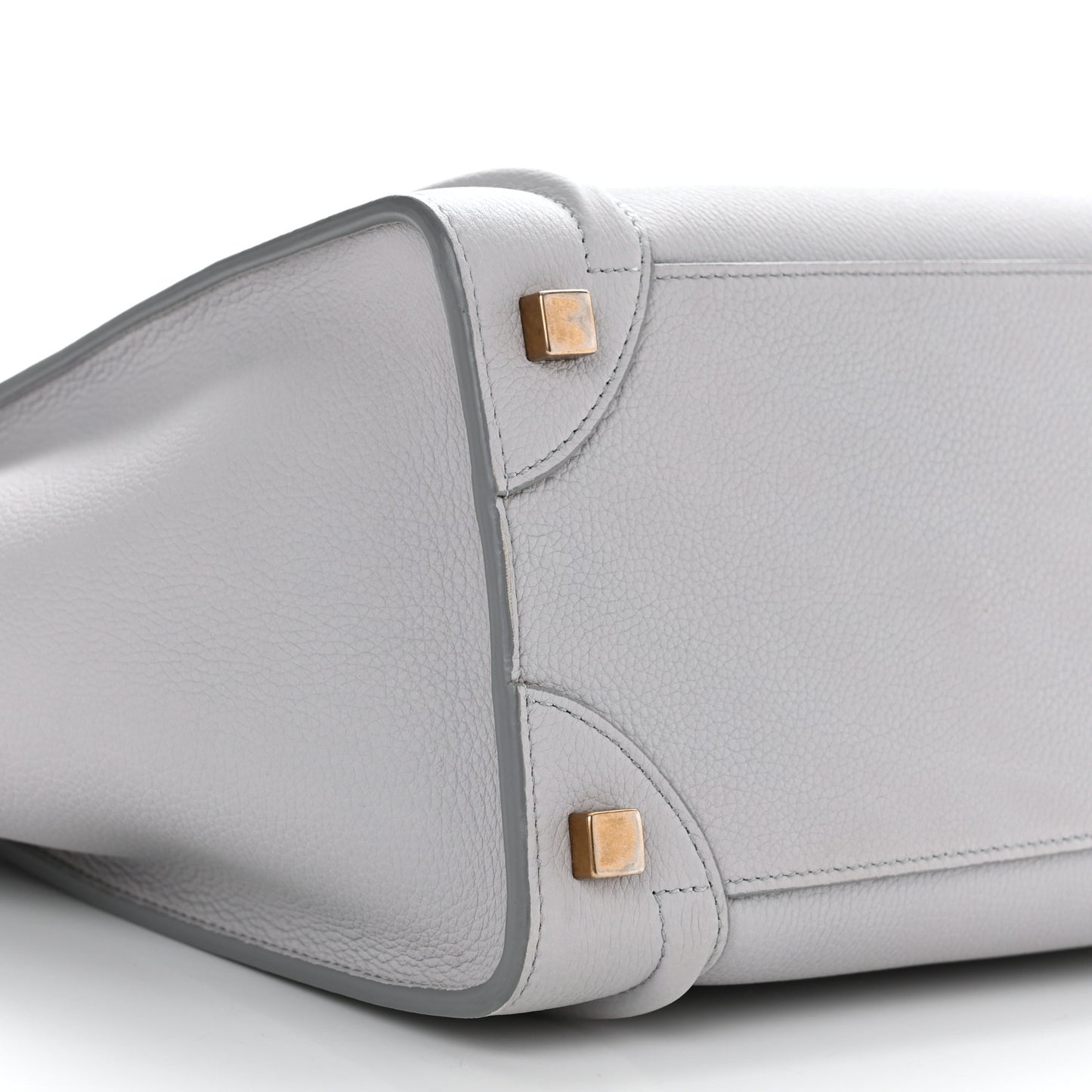 Drummed Calfskin Micro Luggage Light Grey