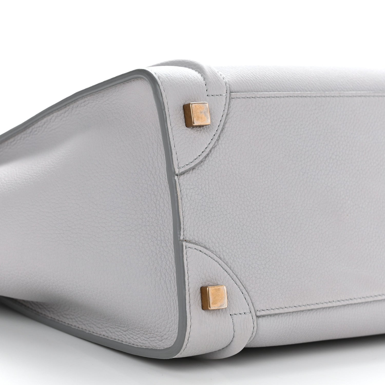 Celine Drummed Calfskin Micro Luggage Light Grey 9 of 11