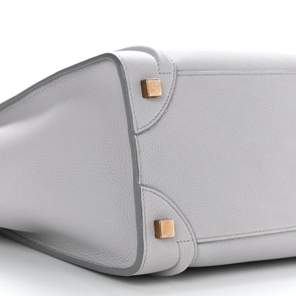 Celine Drummed Calfskin Micro Luggage Light Grey 9 of 11