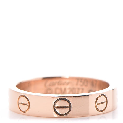 Cartier 18K Pink Gold 3.5mm LOVE Wedding Band Ring 47 4.25 1 of 6