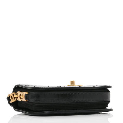 Chanel Shiny Calfskin Quilted Suede Goatskin Messenger Black 3 of 9