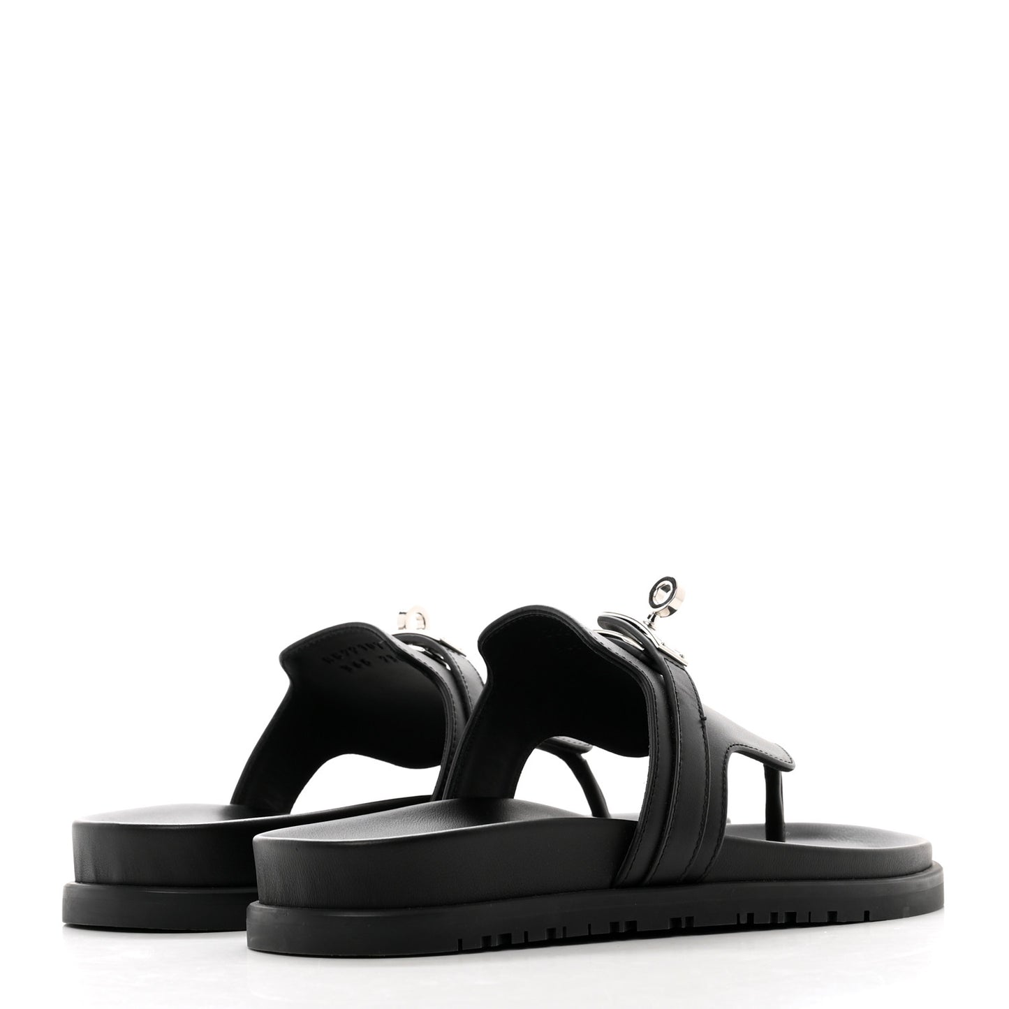 Calfskin Womens Empire Sandals 36.5 Black
