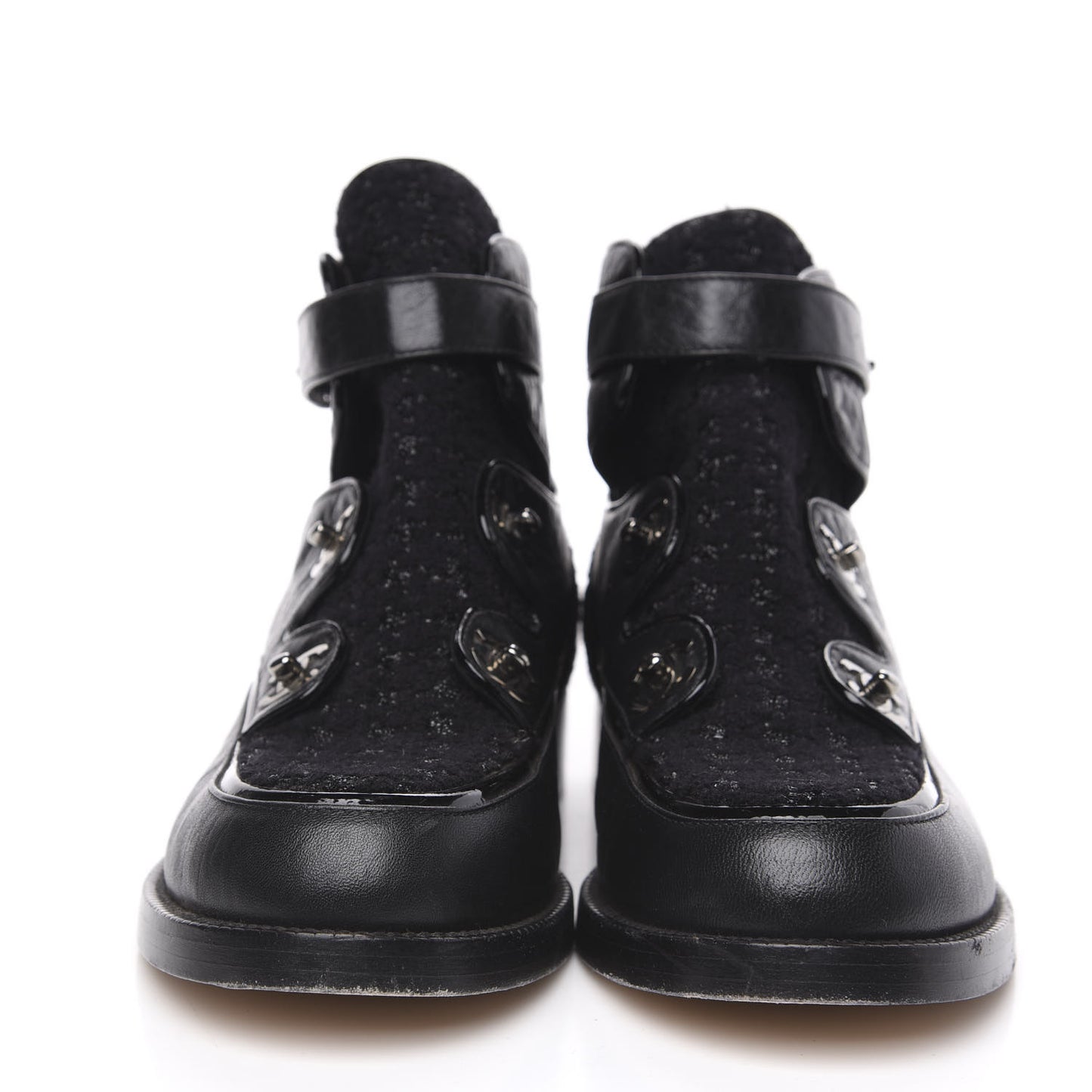 Fantasy Tweed Lambskin CC Short Boots 40 Black