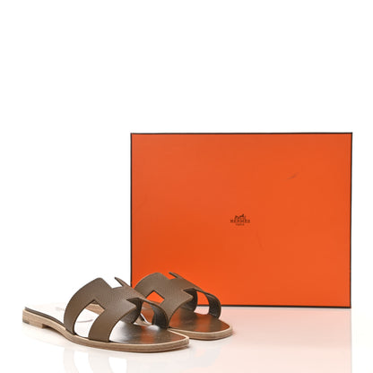 Hermes Epsom Oran Sandals 37 Etoupe 9 of 9