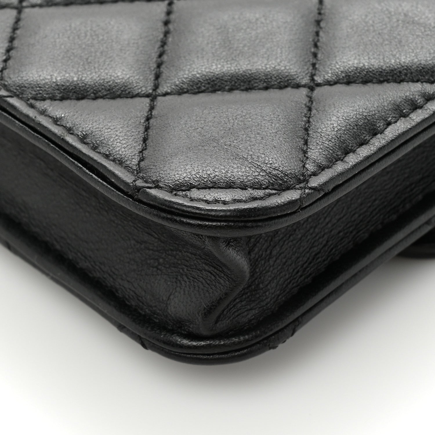 Chanel Lambskin Quilted Top Handle Flap Coin Purse With Chain Black 11 of 15
