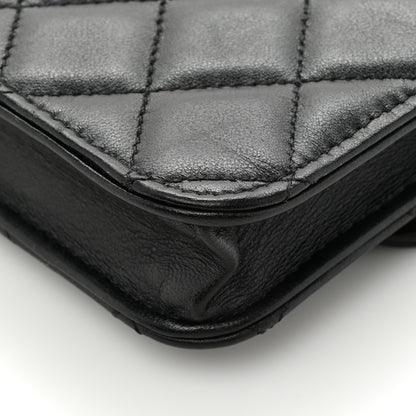 Chanel Lambskin Quilted Top Handle Flap Coin Purse With Chain Black 11 of 15