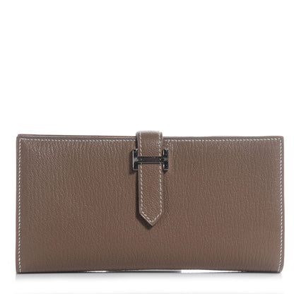 Hermes Chèvre Mysore Bearn Gusset Wallet Etoupe 1 of 7