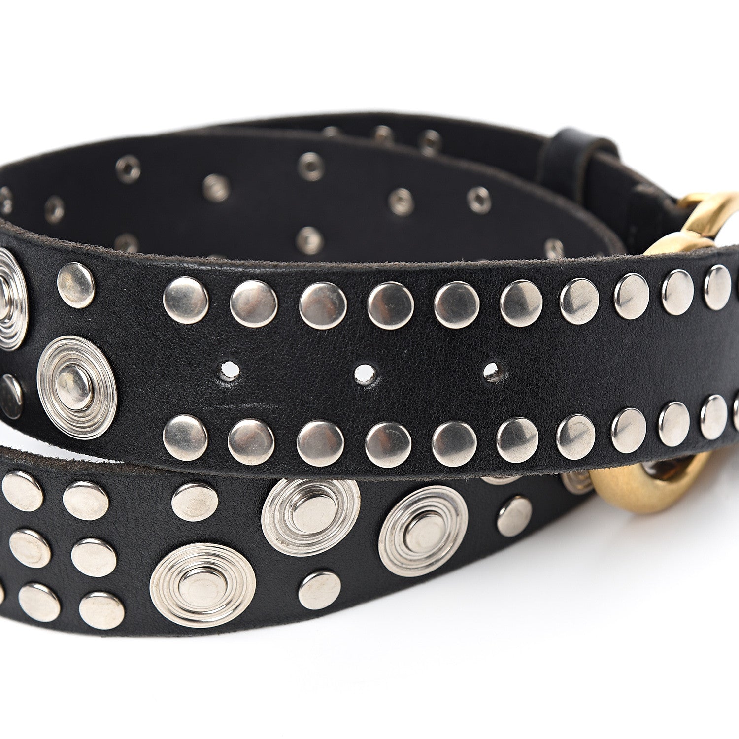 Gucci Calfskin Studded Double G 40mm Belt 90 36 Black 3 of 5