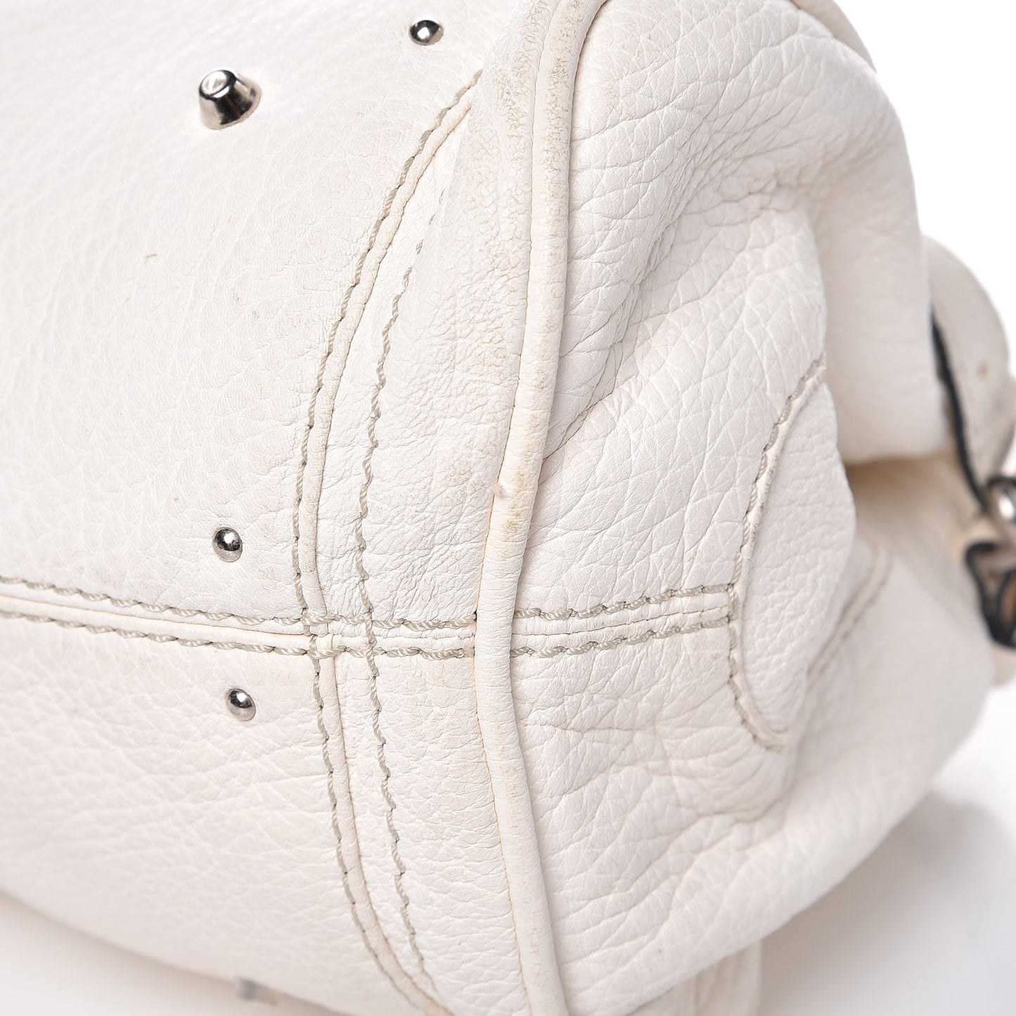 Calfskin Medium Paddington Satchel White