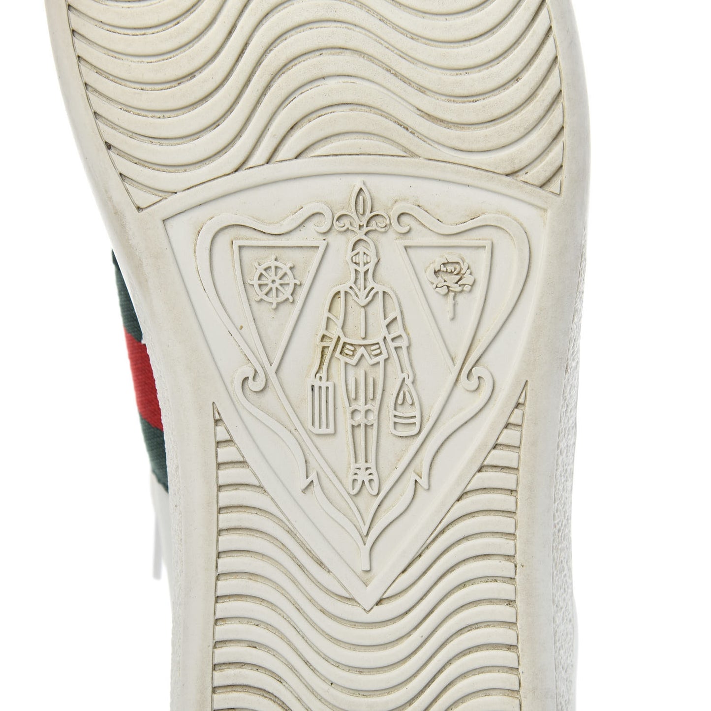 Calfskin Web Bee Embroidered Womens Ace Sneakers 37 White Green