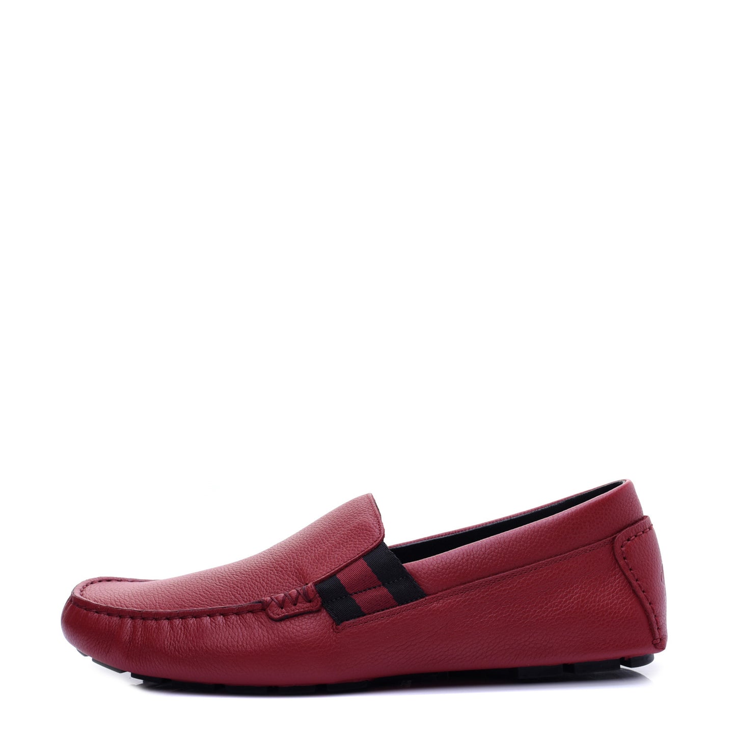 Calfskin Web Mens Driver Loafers 9 Red