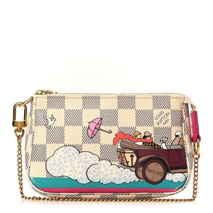 Louis Vuitton Damier Azur 2015 Christmas Animation Mini Pochette Accessories 1 of 9