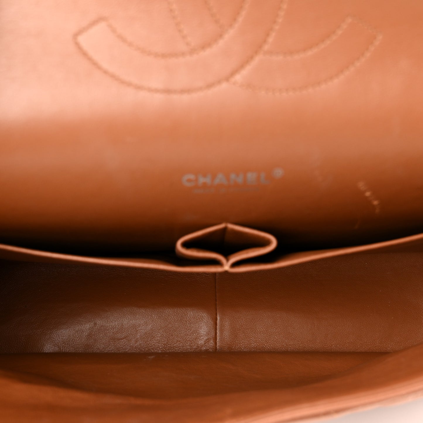 Caviar Quilted Maxi Double Flap Light Brown