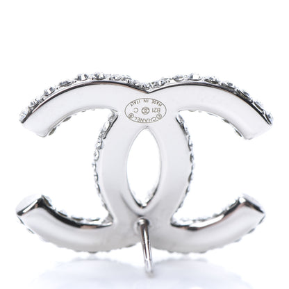 Chanel Crystal CC Treasure Chest Earrings Silver 4 of 5