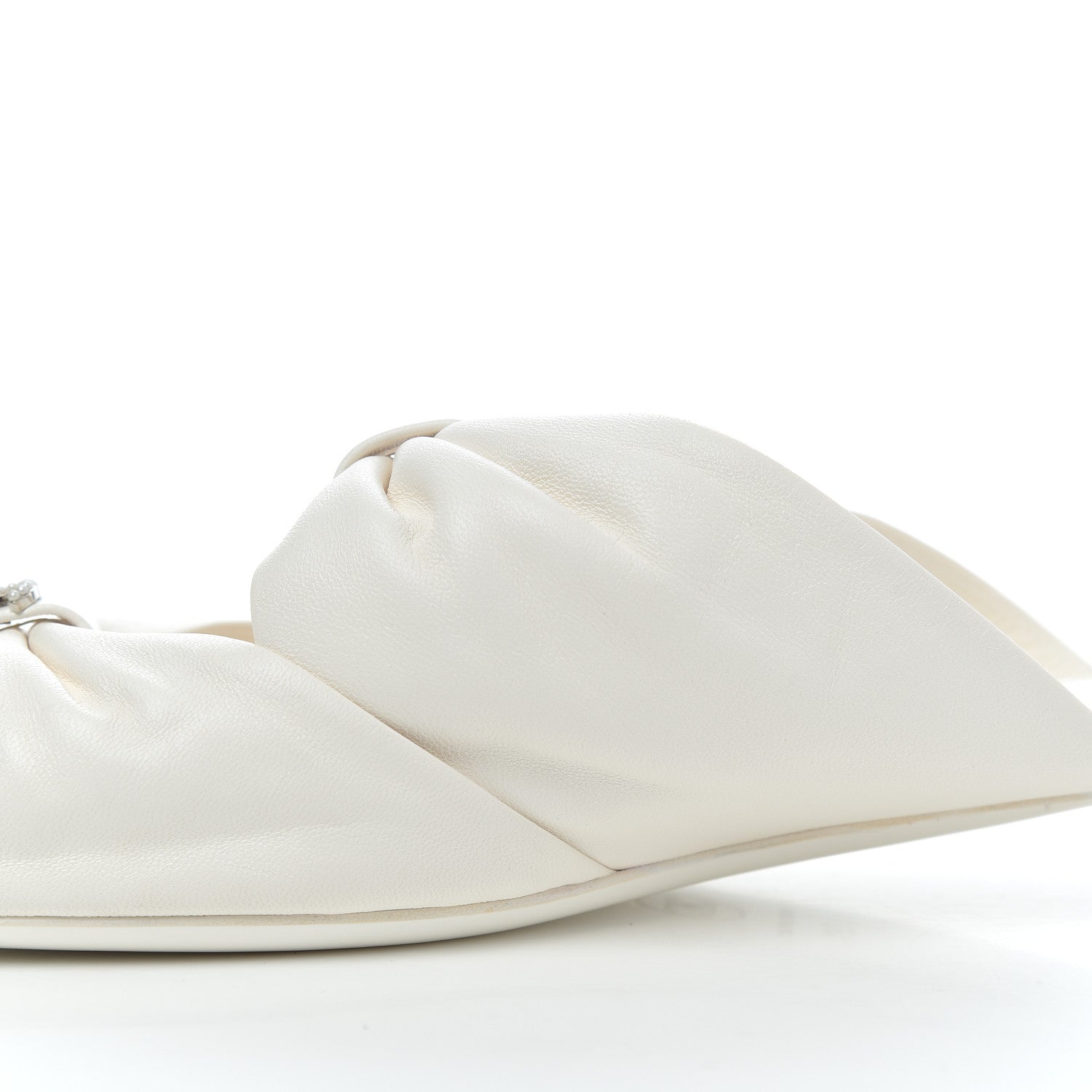 Chanel Lambskin Pearl Bow CC Flat Sandals 39.5 White 11 of 15