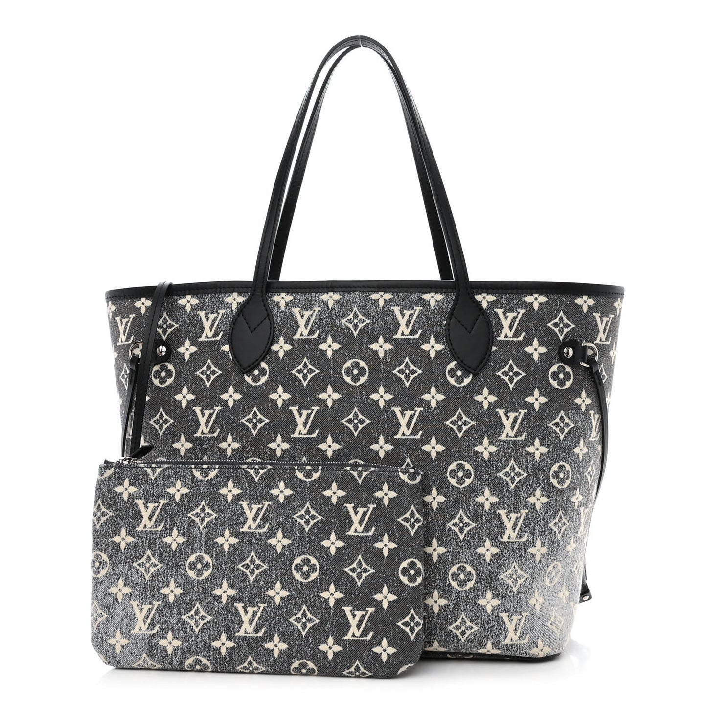 Denim Monogram Jacquard Neverfull MM Grey
