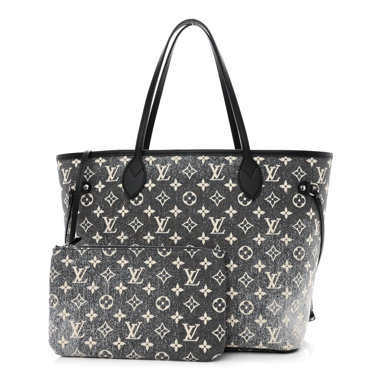 Louis Vuitton Denim Monogram Jacquard Neverfull MM Grey 1 of 11