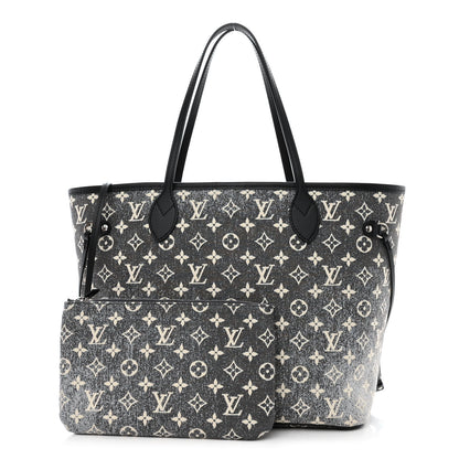 Louis Vuitton Denim Monogram Jacquard Neverfull MM Grey 1 of 11