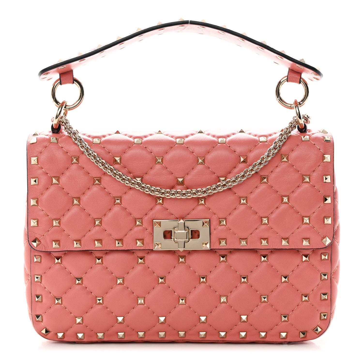 Valentino Garavani Nappa Medium Rockstud Spike Shoulder Bag Paradise Rose 1 of 11