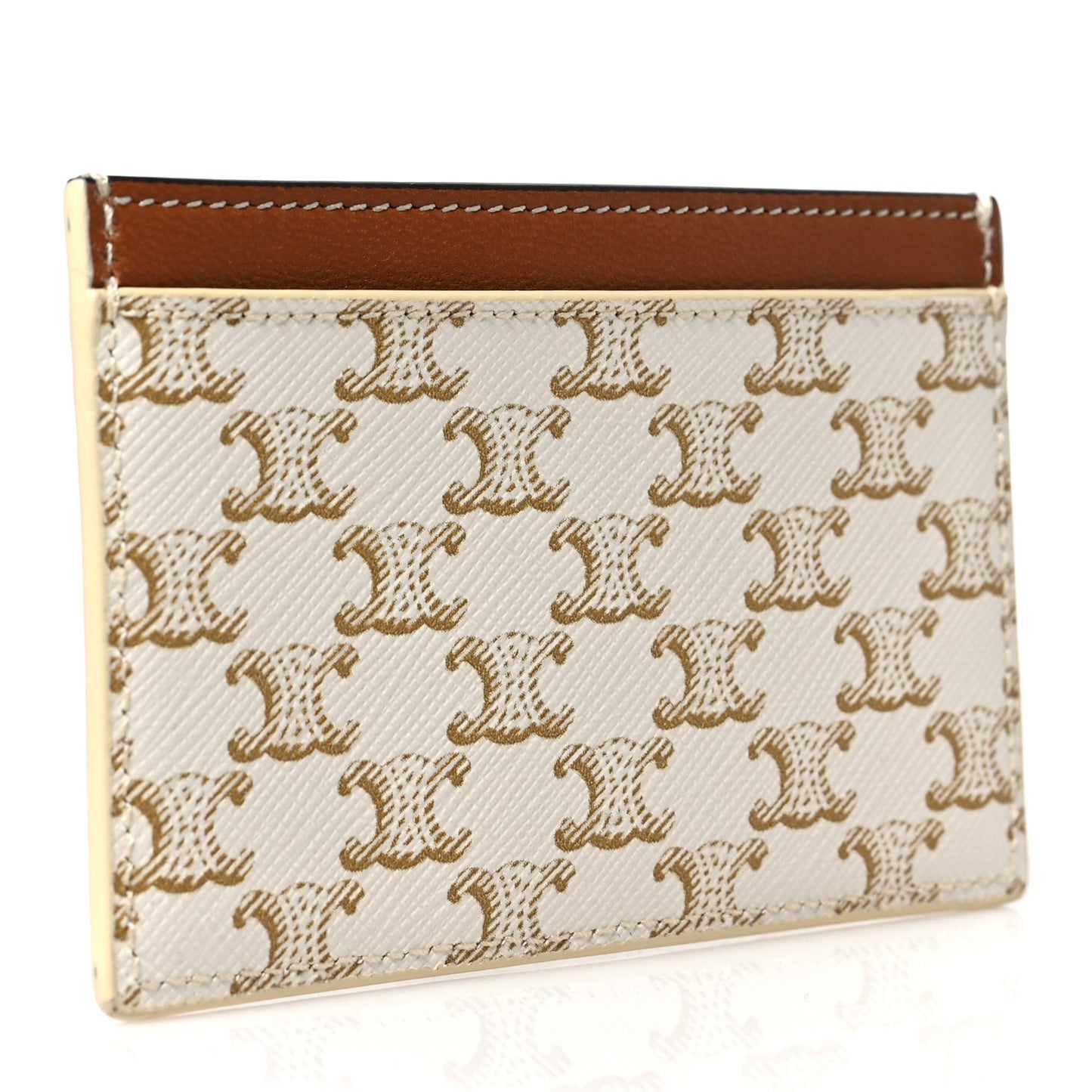 Triomphe Canvas Card Holder White
