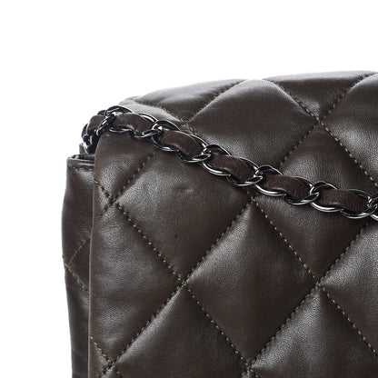Chanel Lambskin Quilted 3 Accordion Flap Bag Dark Khaki 10 of 11