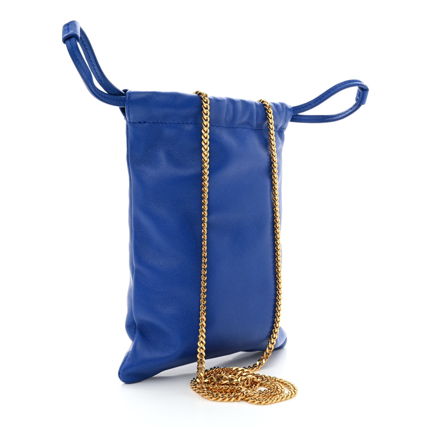 Lambskin Paris Drawstring Pouch Bleu Majorelle
