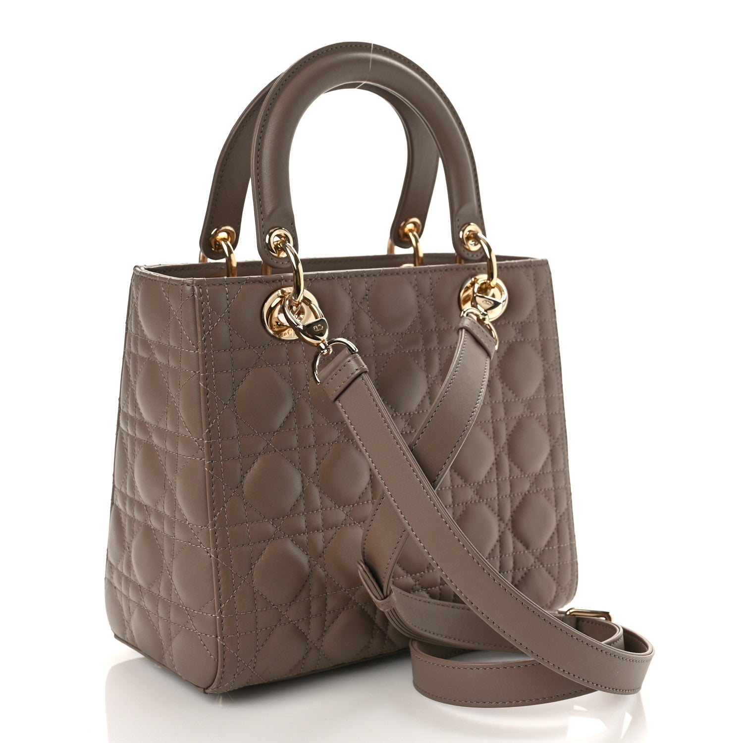 Christian Dior Lambskin Cannage Medium Lady Dior Warm Taupe 3 of 8