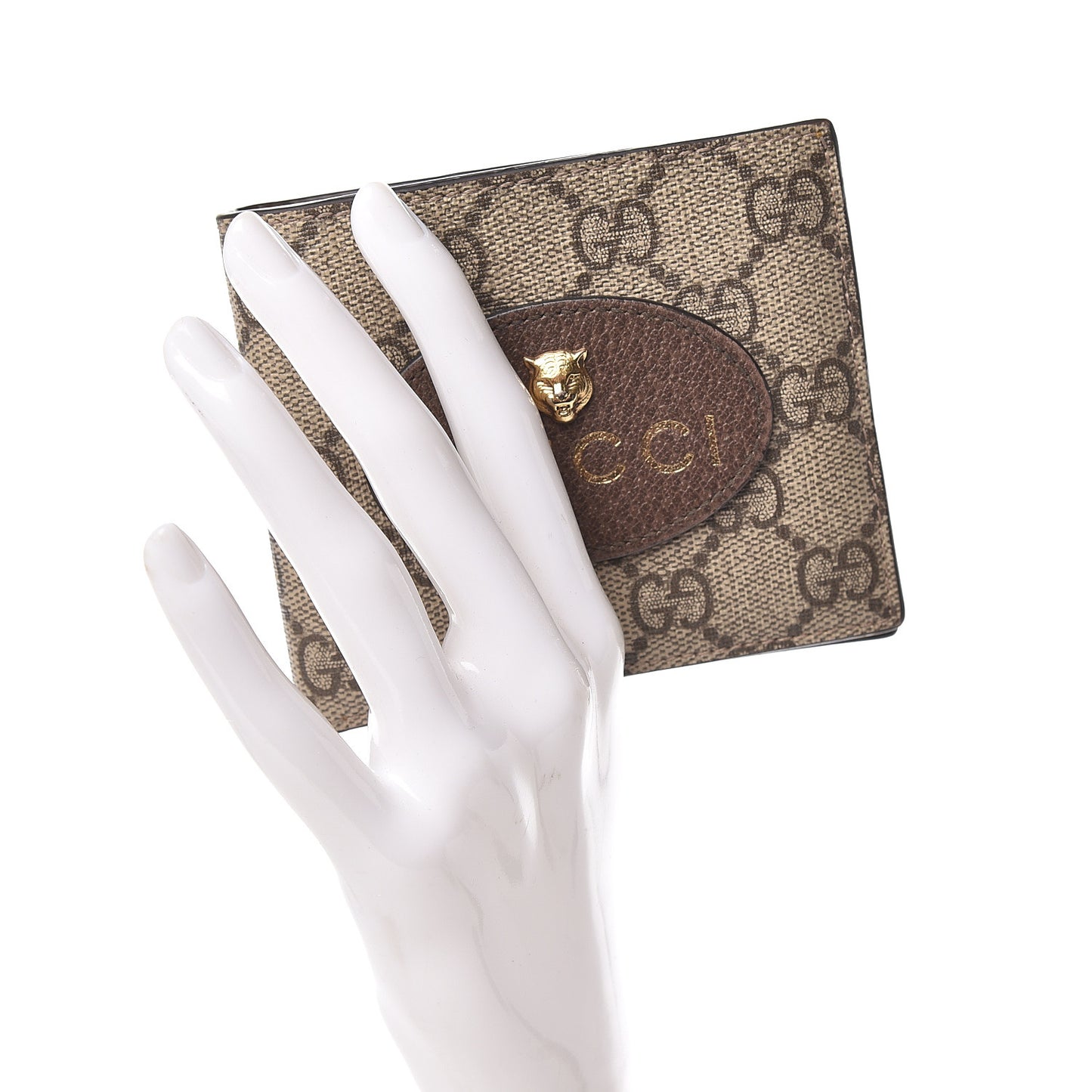 GG Supreme Monogram Neo Vintage Bi-Fold Wallet Beige Crop New Acero