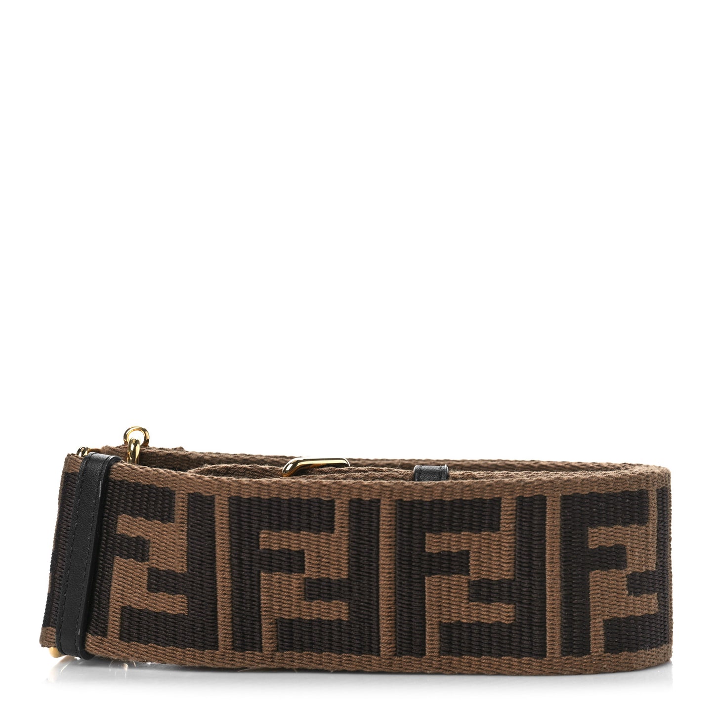Ribbon Vitello Seta FF 1974 Adjustable Strap You Fango Marrone Black