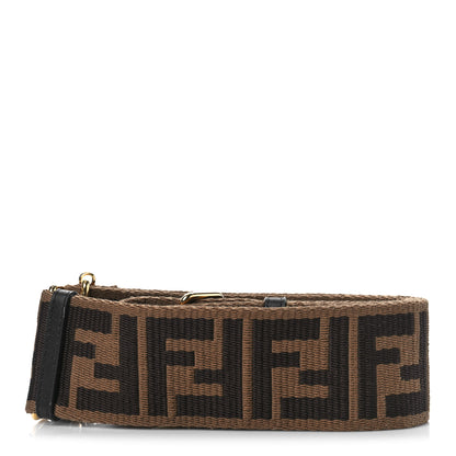 Fendi Ribbon Vitello Seta FF 1974 Adjustable Strap You Fango Marrone Black 2 of 5