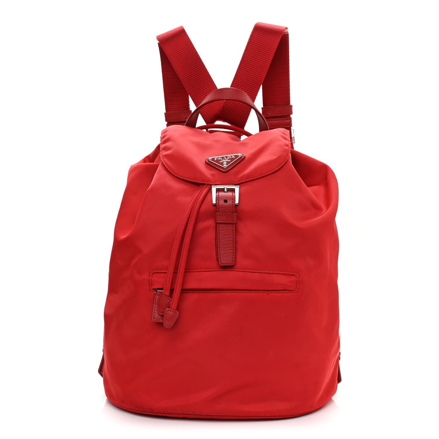 Prada Tessuto Nylon Saffiano Vela Medium Backpack Rosso 1 of 14