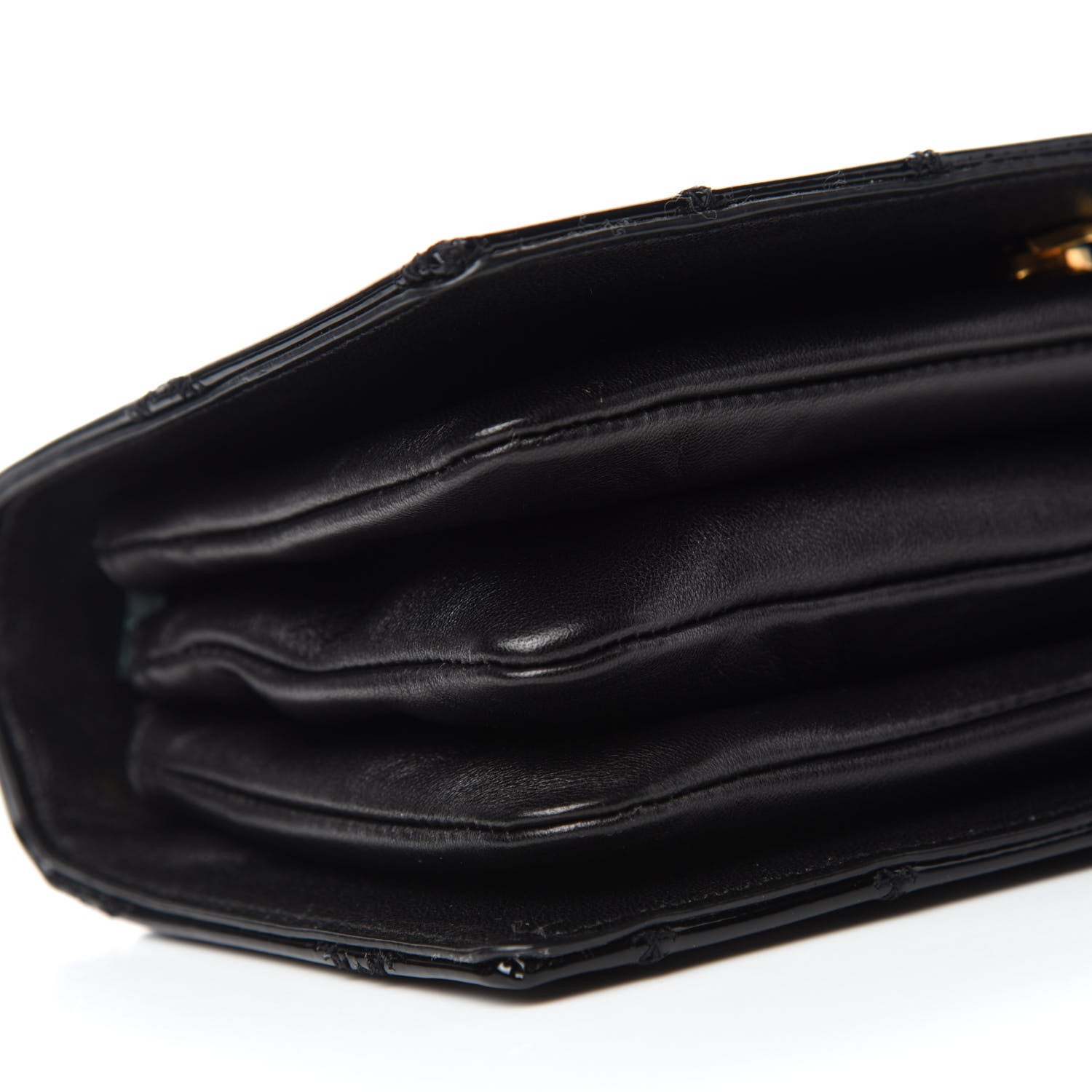 Saint Laurent Patent Diamond Quilted Monogram Angie Chain Bag Black 6 of 10
