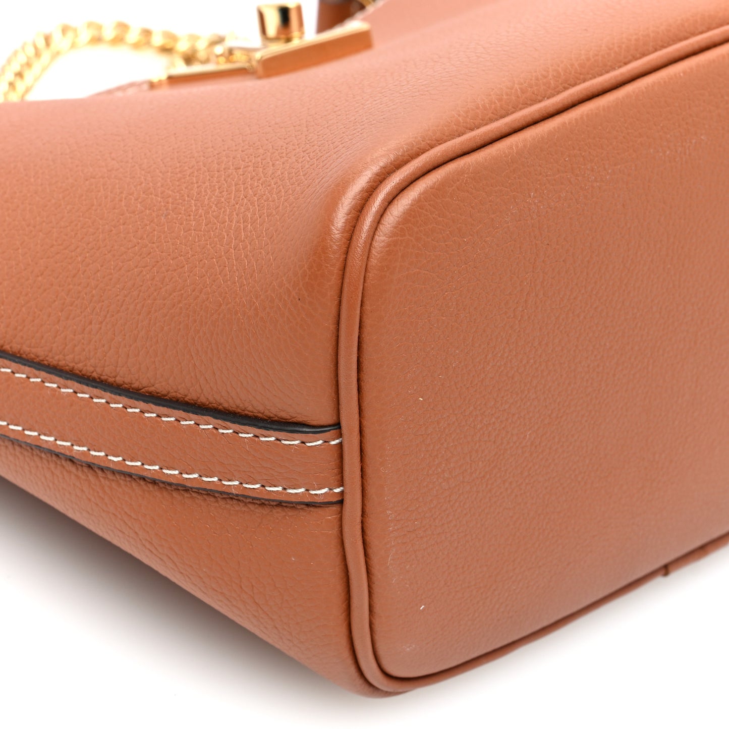 Calfskin Lock and Walk Bucket Cognac