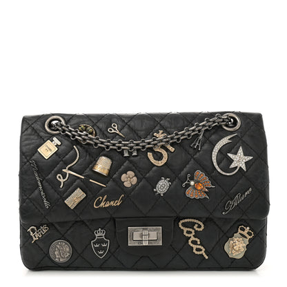 Chanel Aged Calfskin Lucky Charms 2.55 Reissue 225 Flap Black 1 of 11