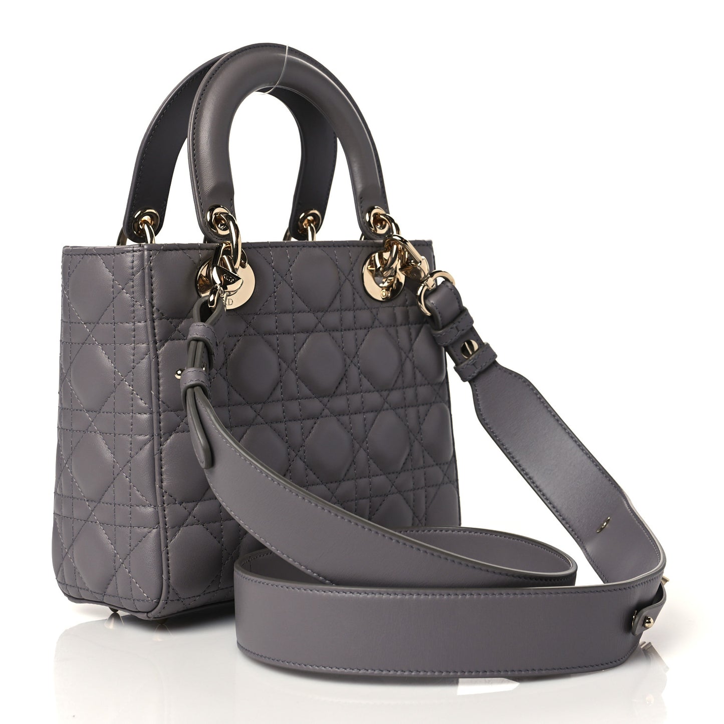 Lambskin Cannage Small My ABCDior Lady Dior Grey