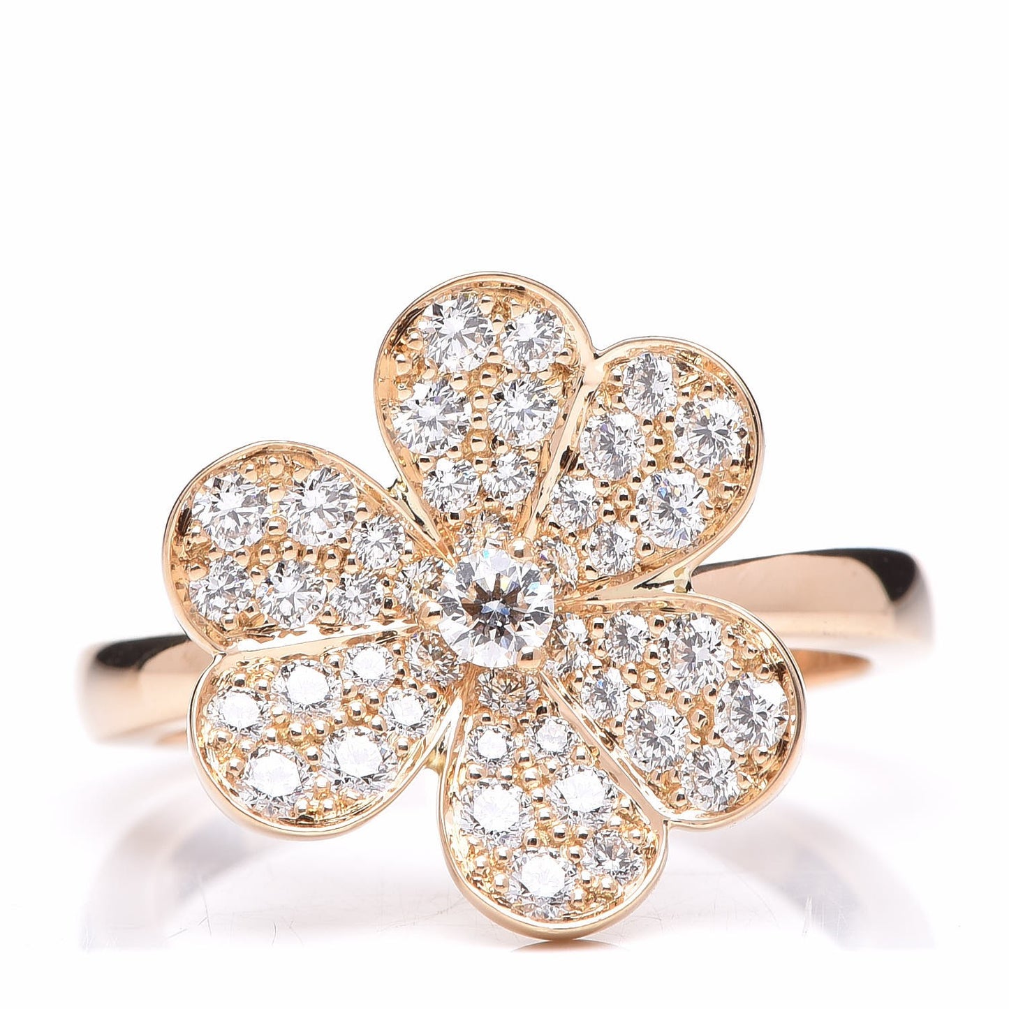 18K Yellow Gold Diamond Small Frivole Pave Ring 55 7.25