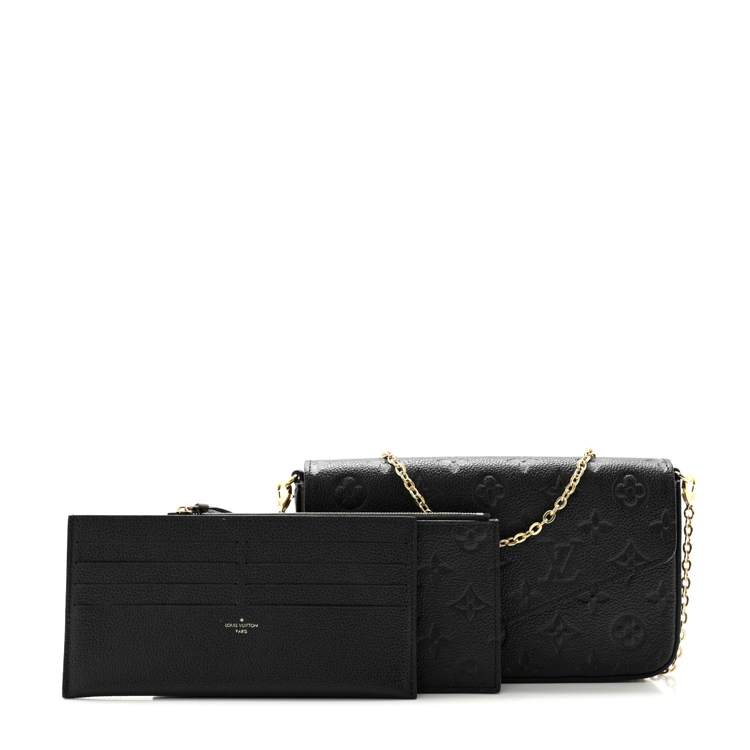 Louis Vuitton Empreinte Pochette Felicie Chain Wallet Black 3 of 12