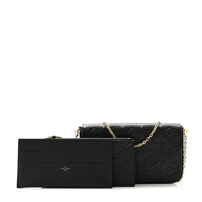 Louis Vuitton Empreinte Pochette Felicie Chain Wallet Black 3 of 12