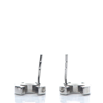 Chanel Crystal Timeless CC Earrings Silver 5 of 5