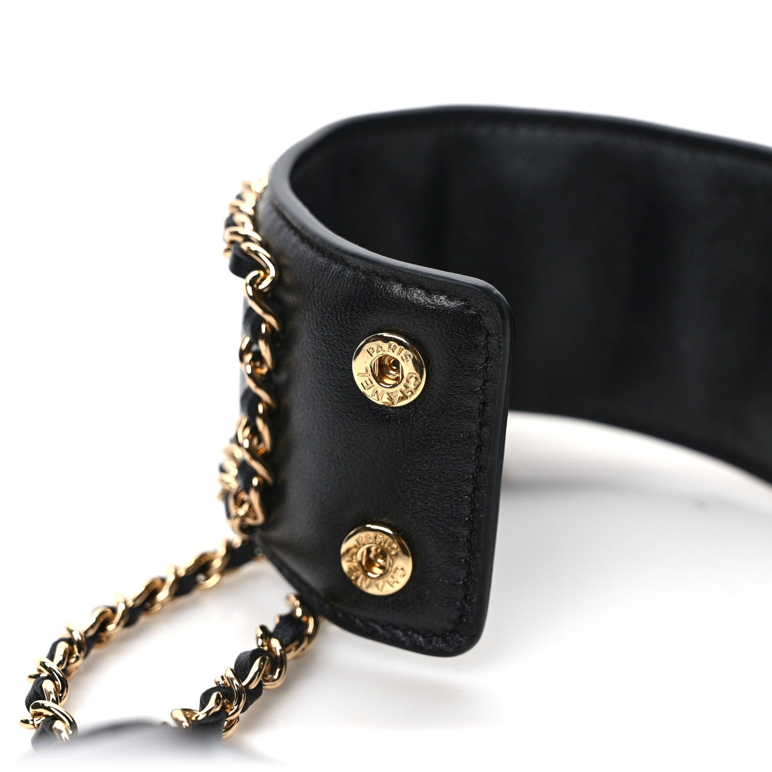 Chanel Lambskin Quilted Flap Card Holder With Cuff L Black 8 of 9