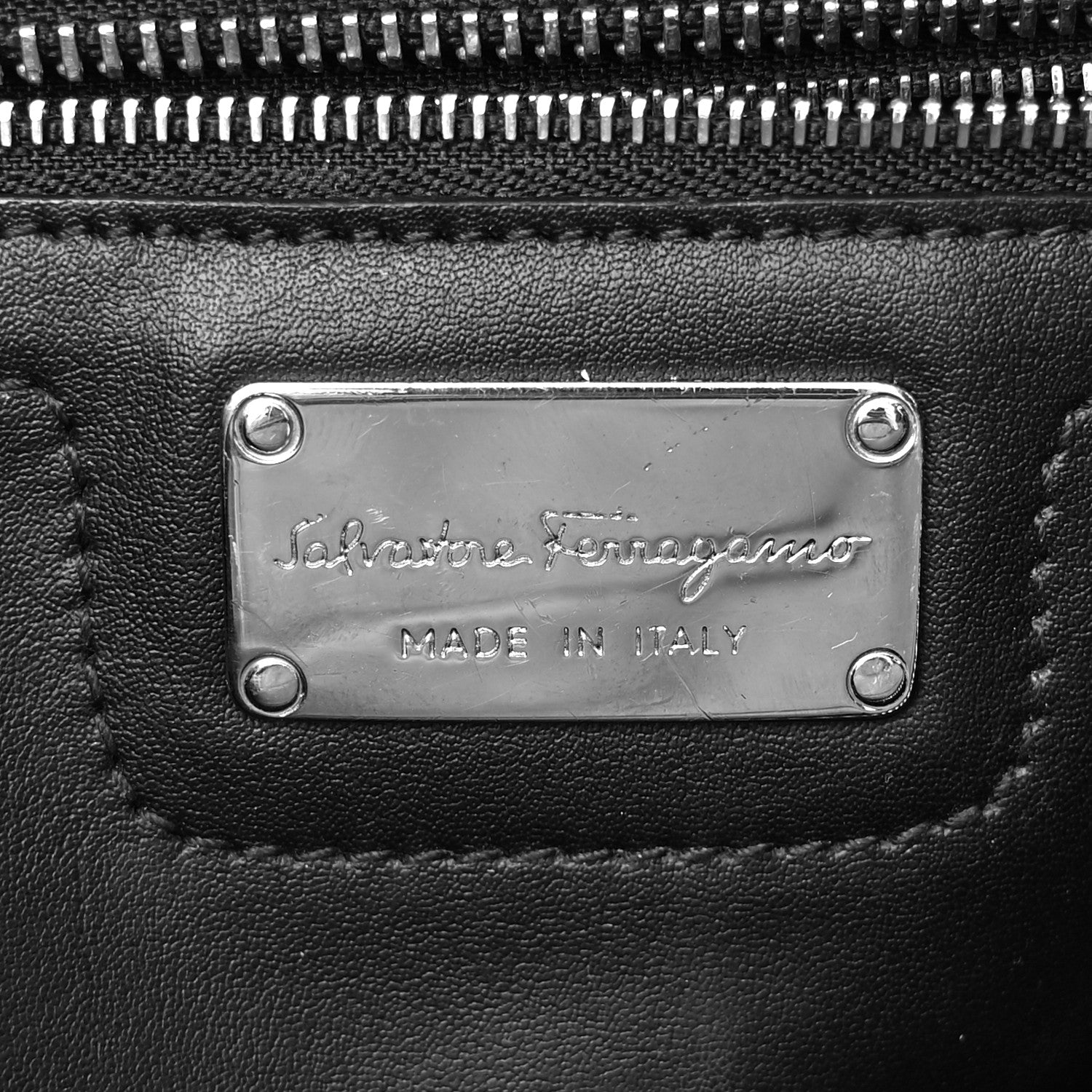 Salvatore Ferragamo Calfskin Double Handle Small Nolita Satchel Black 6 of 15