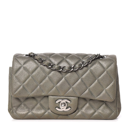 Chanel Iridescent Lambskin Quilted Mini Rectangular Flap Khaki 1 of 14
