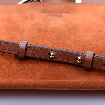 Chloe Suede Calfskin Medium Faye Shoulder Bag Tobacco 12 of 13