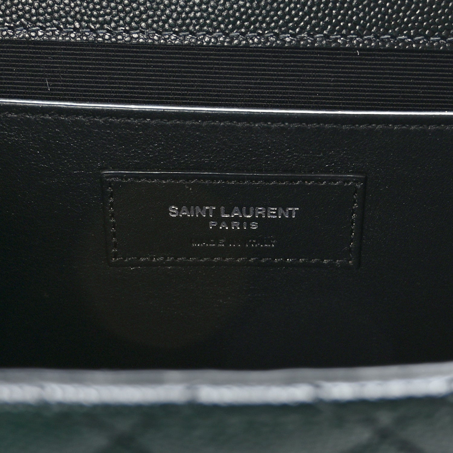 Saint Laurent Grain De Poudre Textured Mixed Matelasse Triquilt Medium Monogram Satchel Black 6 of 8
