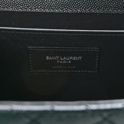 Saint Laurent Grain De Poudre Textured Mixed Matelasse Triquilt Medium Monogram Satchel Black 6 of 8